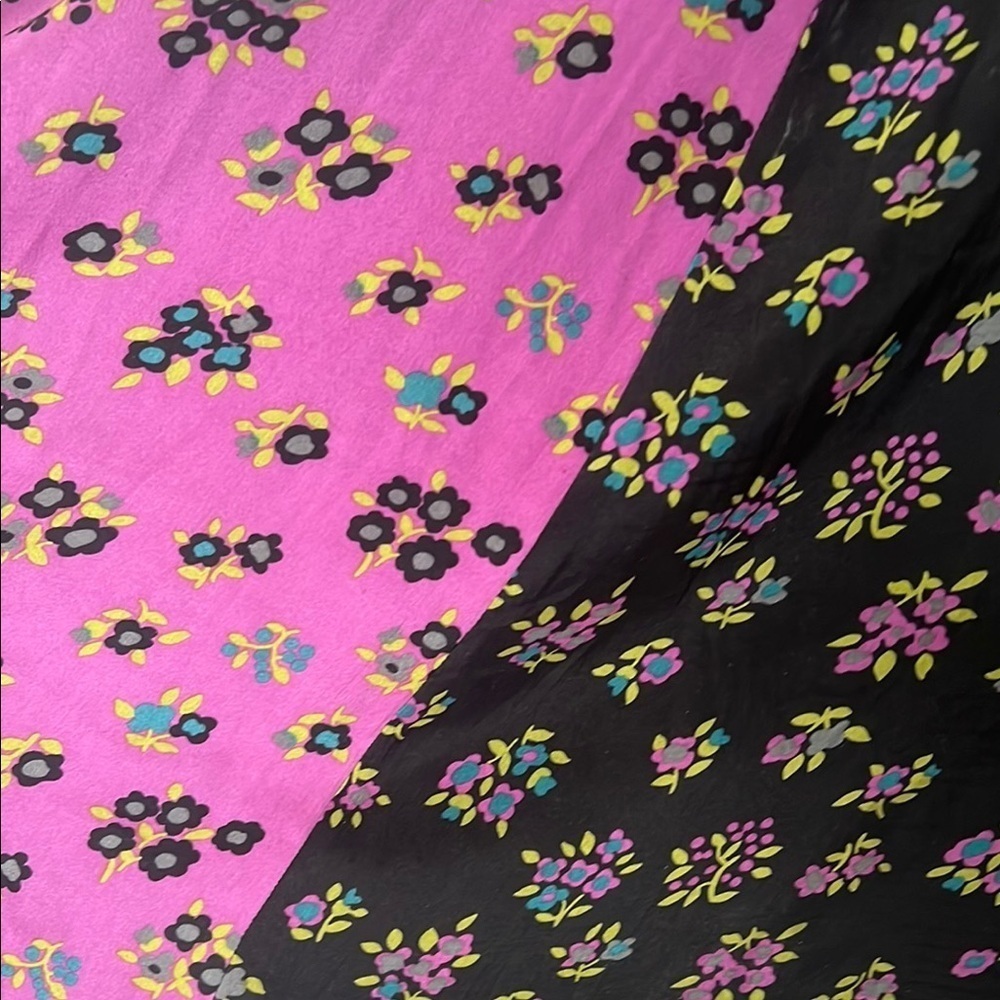 Betsey Johnson Black and Purple Floral Baby Doll Dress 10 - Picture 6 of 9